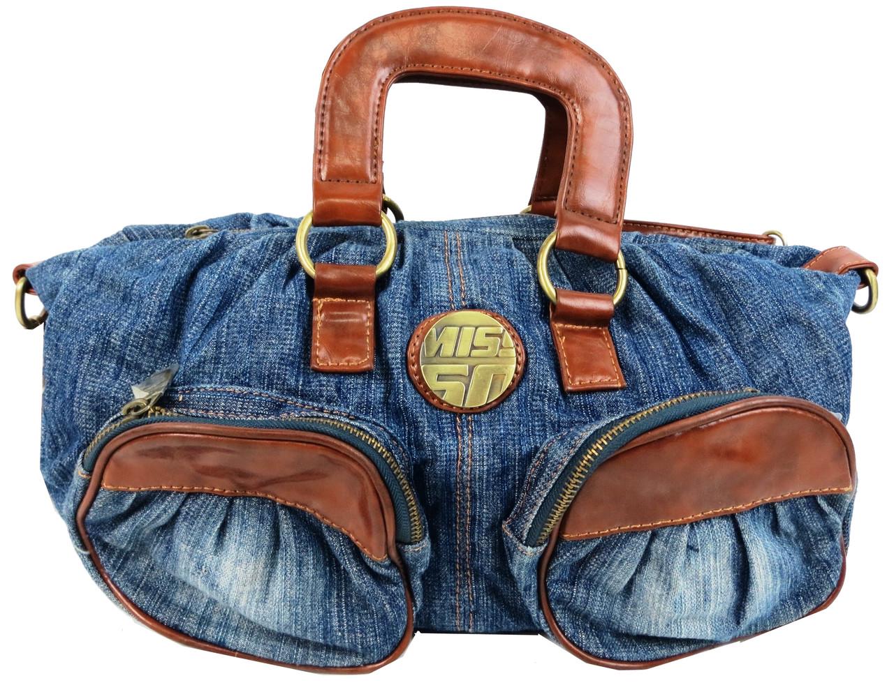Сумка женская джинсовая на двух ручках Miss Sixty Jeans6106 Синий