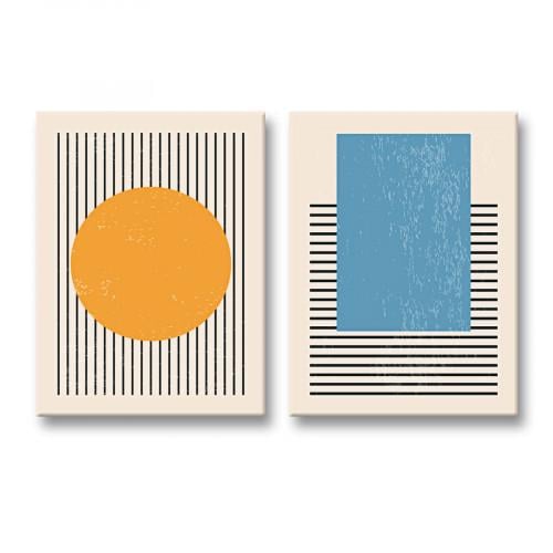 Модульная картина Абстракция Blue Orange 93x60 см (MK21276)