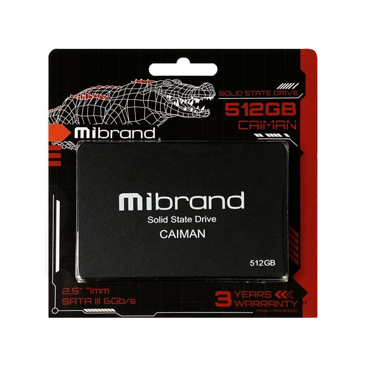 Твердотільний накопичувач Mibrand Caiman Standard 512 Гб 3D TLC NAND (MI2.5SSD/CA512GBST)