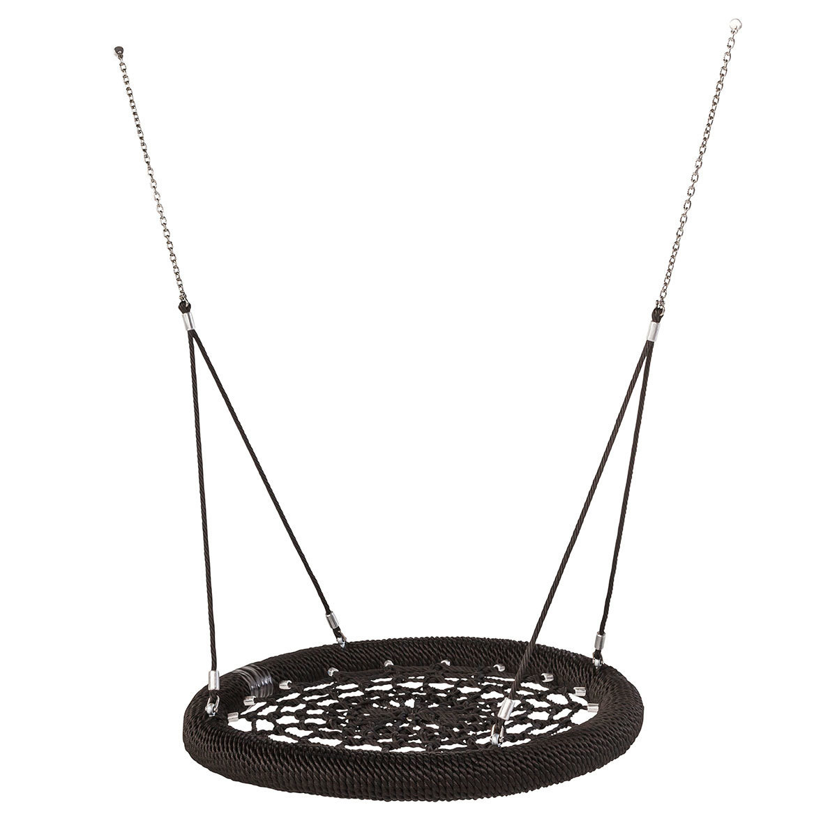 Гойдалка-гніздо з металевим каркасом WCG Lumen для дитячих майданчиків/терас 100 см Чорний (W-102B) - фото 3