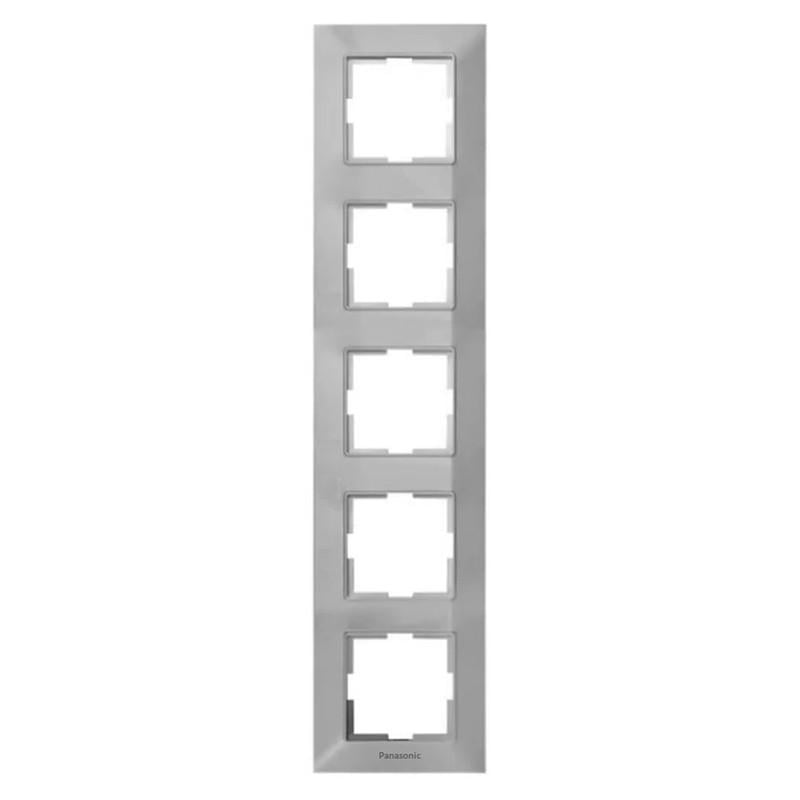 Рамка п'ятимісна Panasonic Arkedia Slim вертикальна ABS Срібний (WNTF08152SL-UA1)