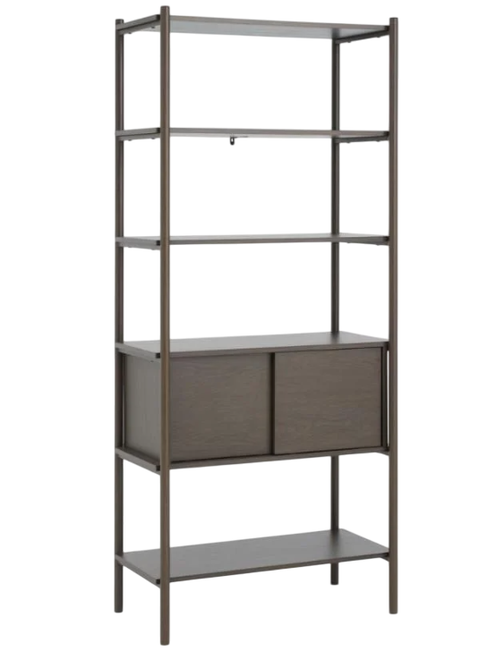 Стелаж на 6 полиць 2 дверей Темний дуб (3eae3954)