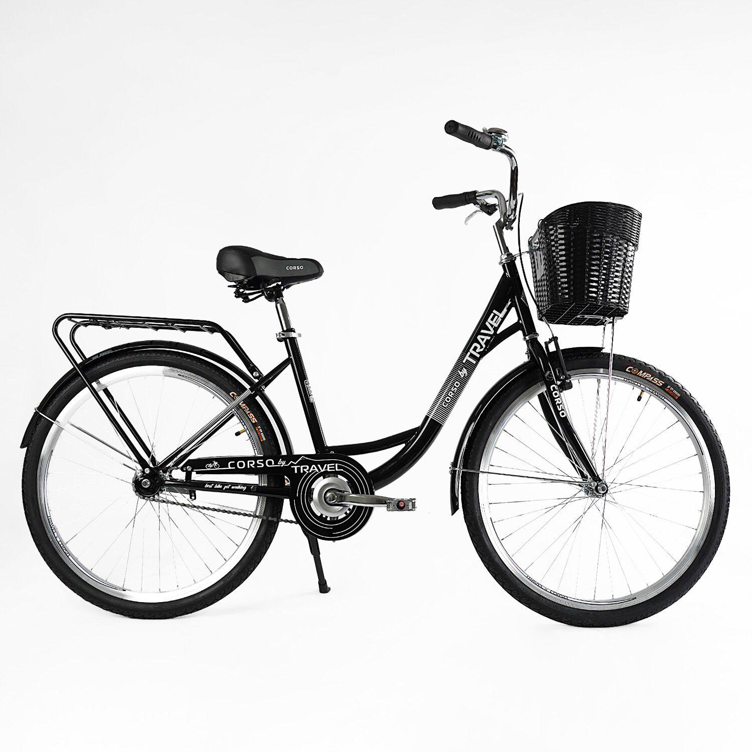 Велосипед Corso 26" Travel 2024 Черный (TL-26207) - фото 1 Велосипед Corso 26" Travel 2024 Черный (TL-26207) - фото 1