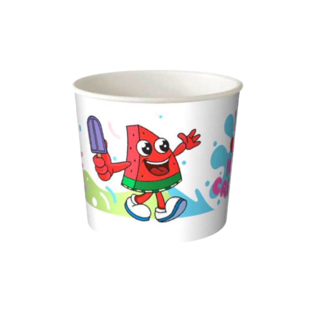 Стакан картонный ICE CREAM Детский с цветной печатью 286 мл 25 шт. (50606943355) - фото 2