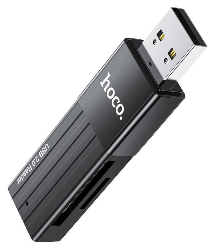 Картридер HOCO Mindful HB20 USB 2.0 SD/TF Черный (207713)