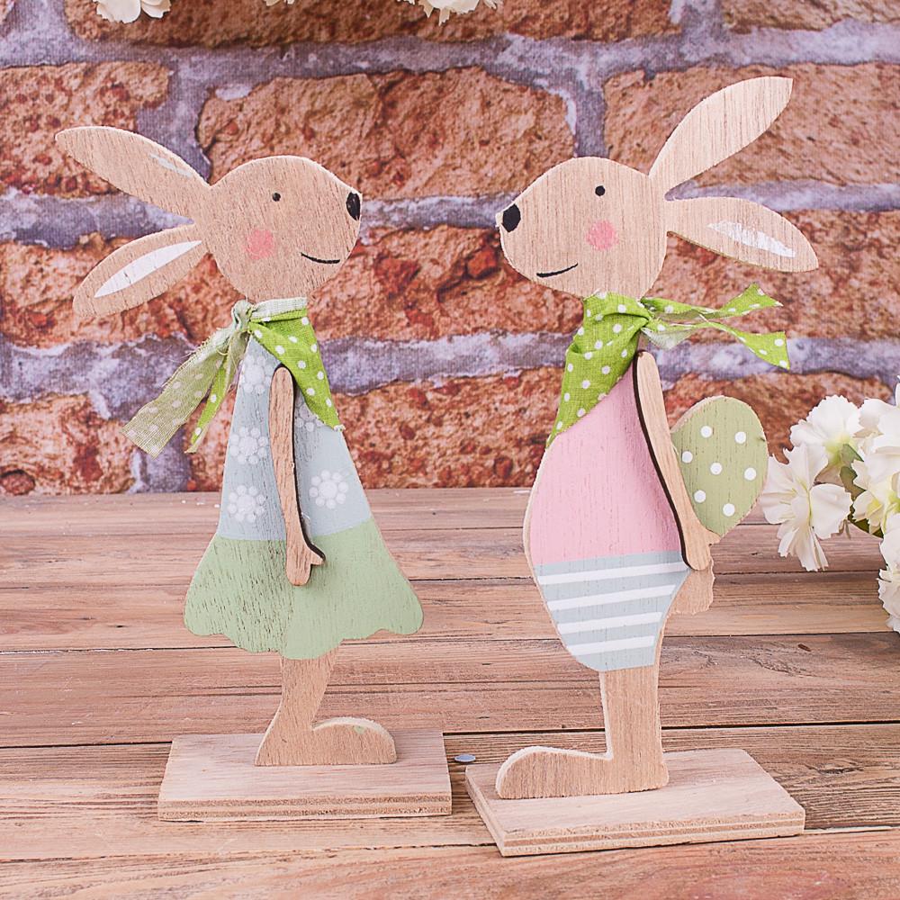 Статуэтка Заяц в шарфе Зеленый (4423)