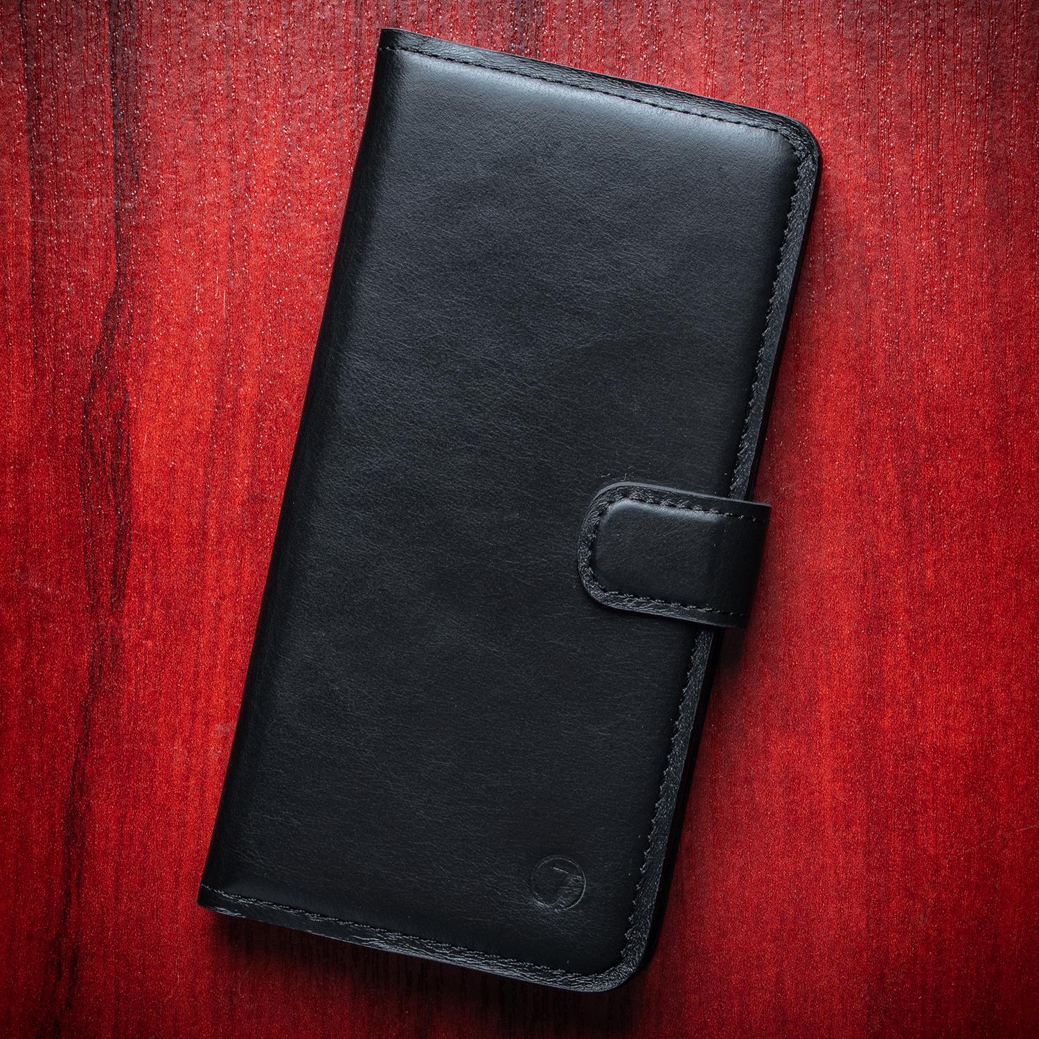 ᐉ Классический кожаный чехол книжка ELITE для iPhone 12 Mini ручной работы|  Чорний | Глянець