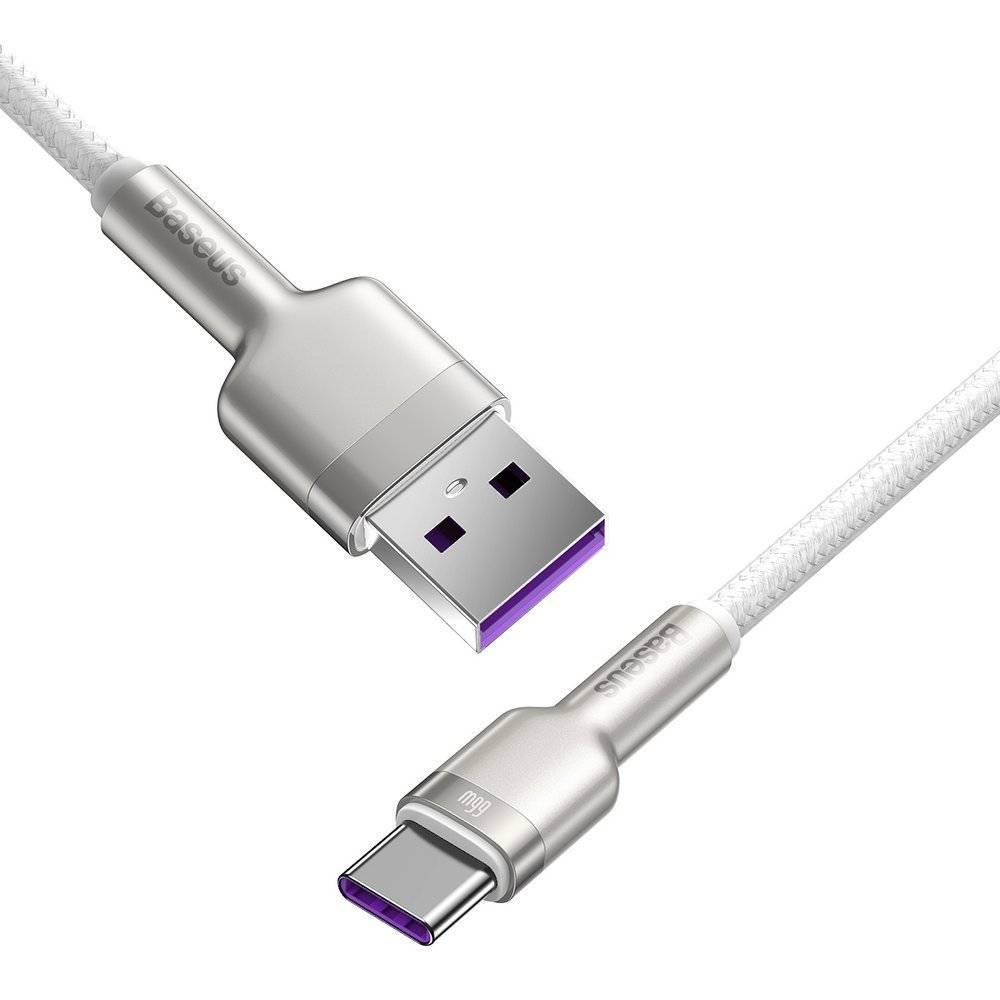 Кабель Baseus Metal Data Cable USB to Type-C CAKF000102 66W 1 м White - фото 2