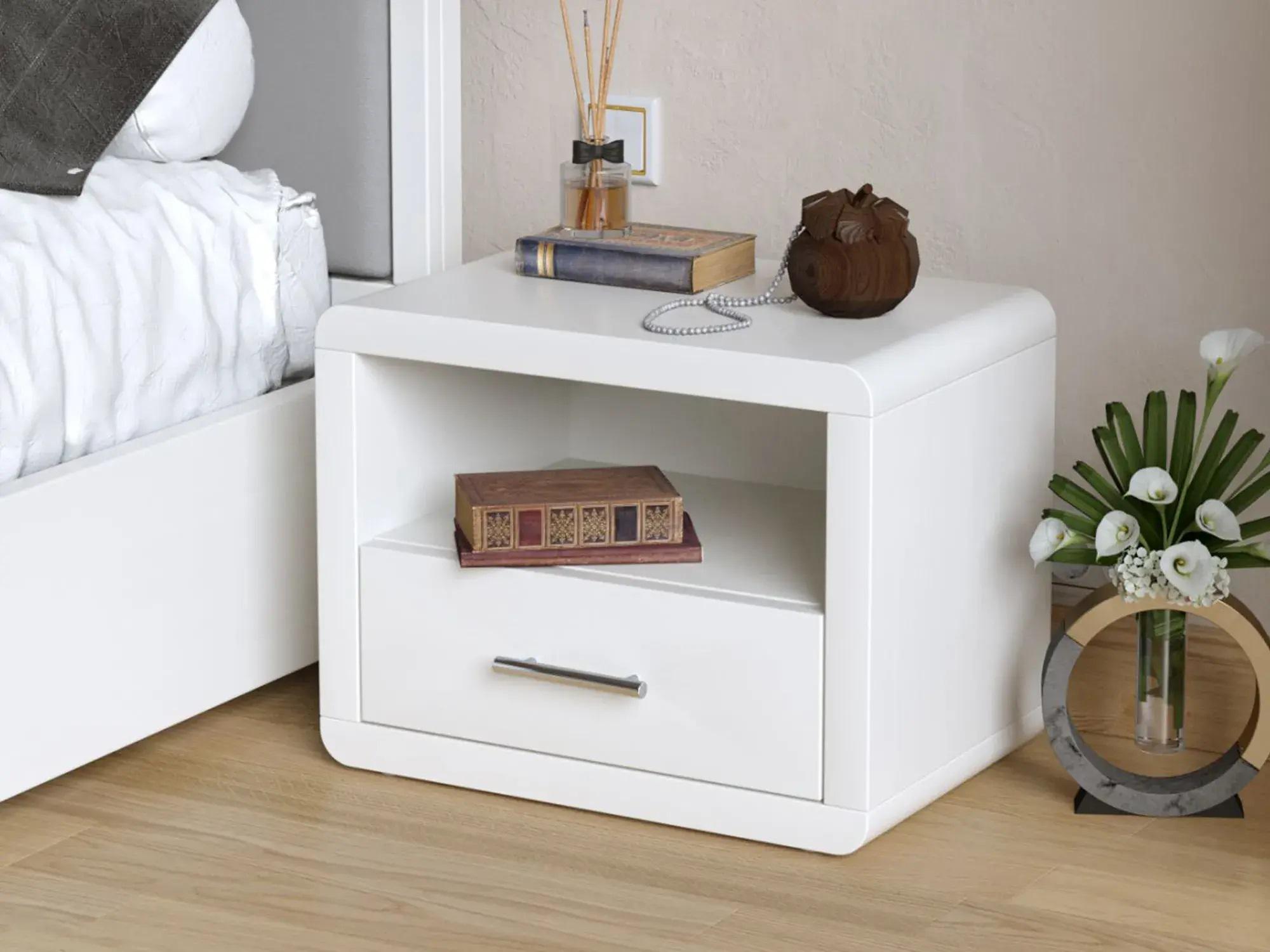 Тумба приліжкова Arbor Drev Глорія 1Ш натуральне дерево бук Білий (51622) - фото 1 Тумба приліжкова Arbor Drev Глорія 1Ш натуральне дерево бук Білий (51622) - фото 1