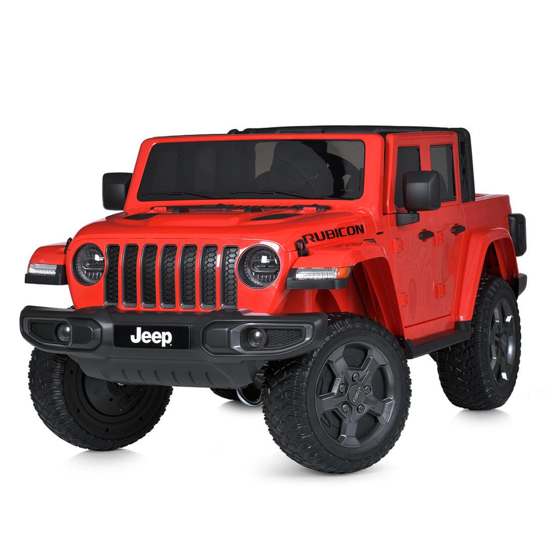 Електромобіль Bambi Jeep Rubicon з пультом керування та світлом Червоний (M 5740EBLR-3)