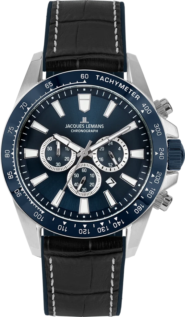 Наручные часы мужские Jacques Lemans Liverpool 1-2140B со стальным корпусом WR 100 м и синим циферблатом Наручные часы мужские Jacques Lemans Liverpool 1-2140B со стальным корпусом WR 100 м и синим циферблатом