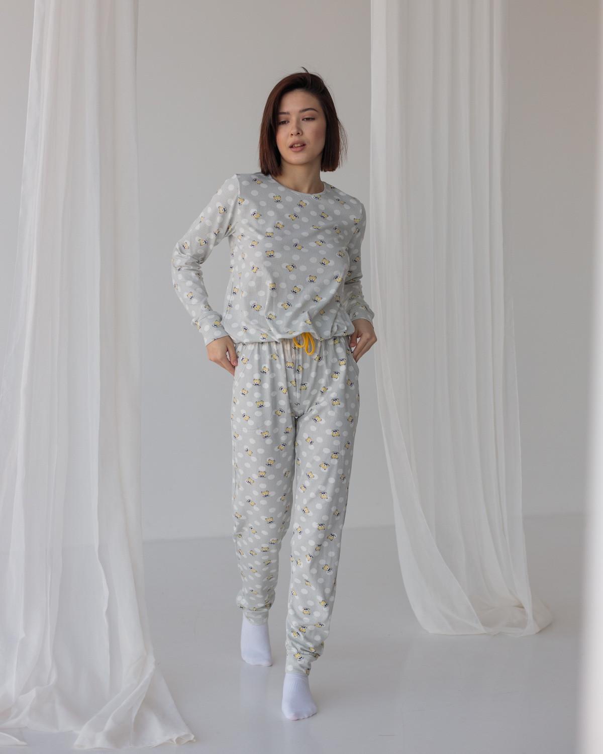 Пижама женская Мишки XL Светло-серый (96491-ни)