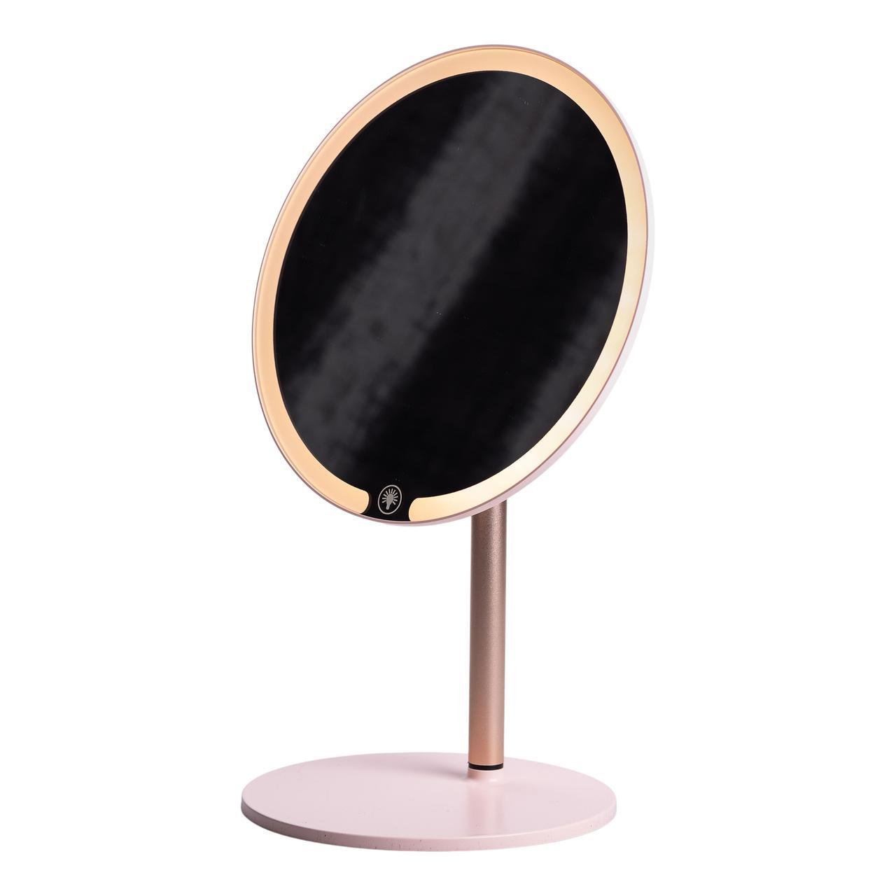 Зеркало косметическое с подсветкой круглое настольное HP-10-7AP Ø21 см Розовый (A-033797) - фото 4 Зеркало косметическое с подсветкой круглое настольное HP-10-7AP Ø21 см Розовый (A-033797) - фото 4