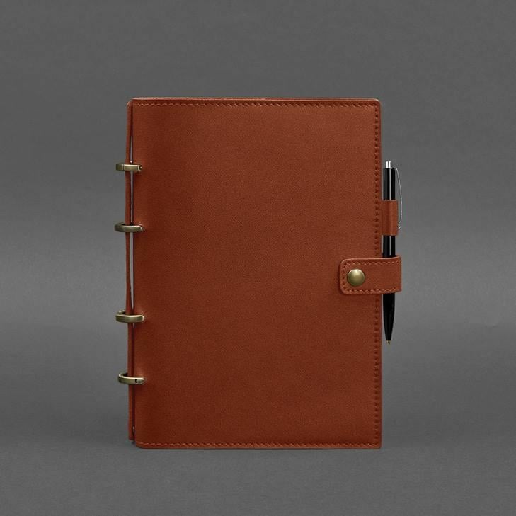 Блокнот шкіряний Софт-бук 9.1 із датованим блоком Світло-коричневий (A-027487) - фото 6