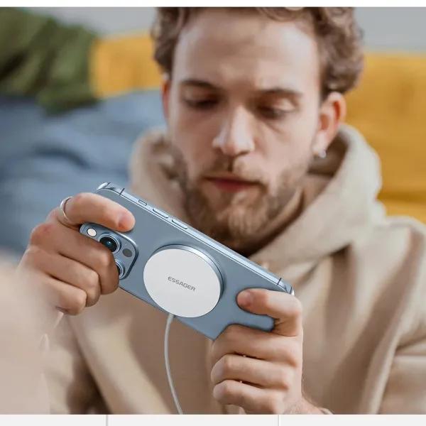 Зарядное устройство беспроводное Essager Qi Magnetic Charger ES-WC05 15W White - фото 7 Зарядное устройство беспроводное Essager Qi Magnetic Charger ES-WC05 15W White - фото 7