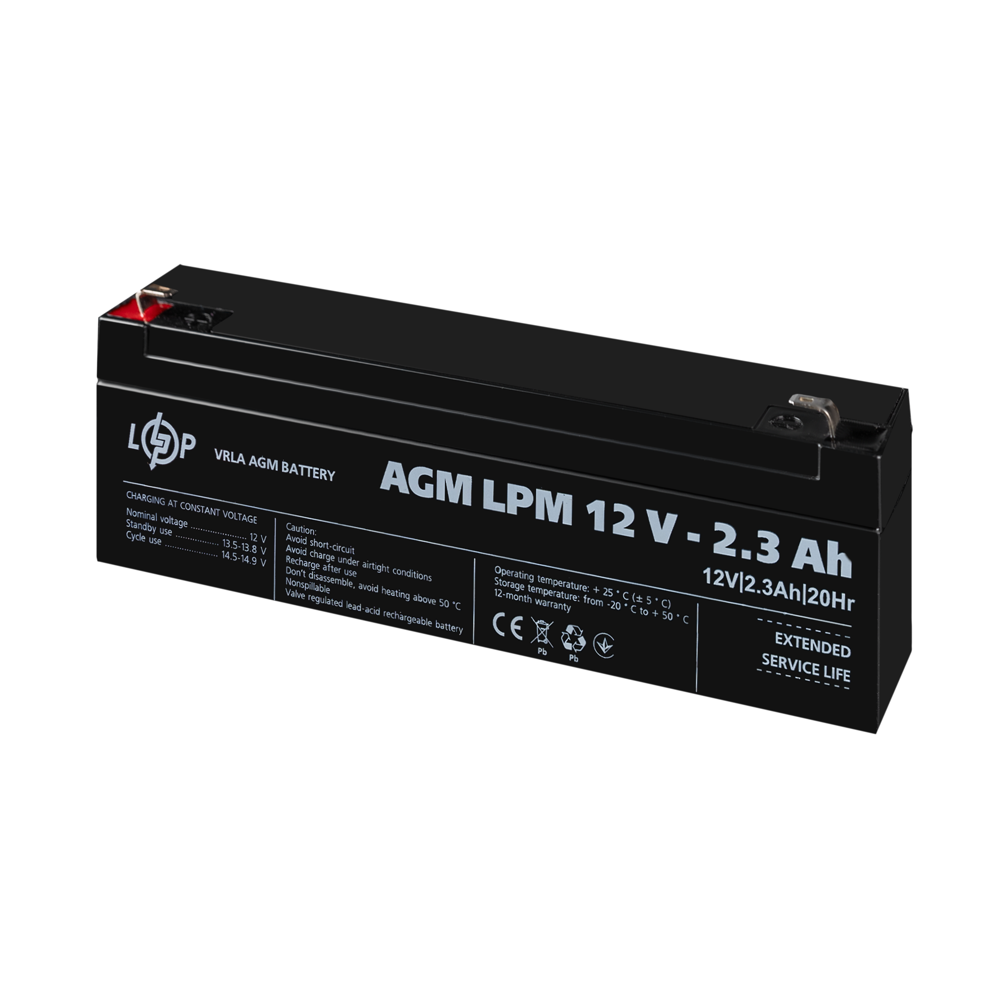 Акумулятор AGM LPM 12V-2,3 Ah - фото 4