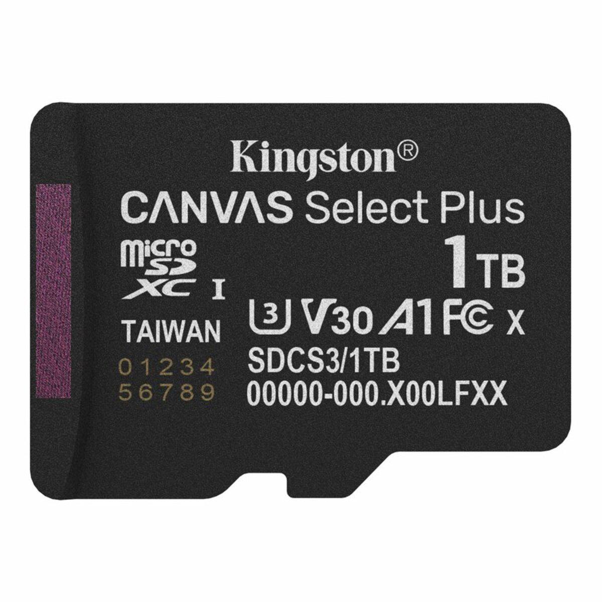 Карта пам'яті Kingston Canvas Select Plus Gen3 class 10 microSDXC UHS-1 U3 A1 V30 R-150MB/s 1Tb (SDCS3/1TBSP)