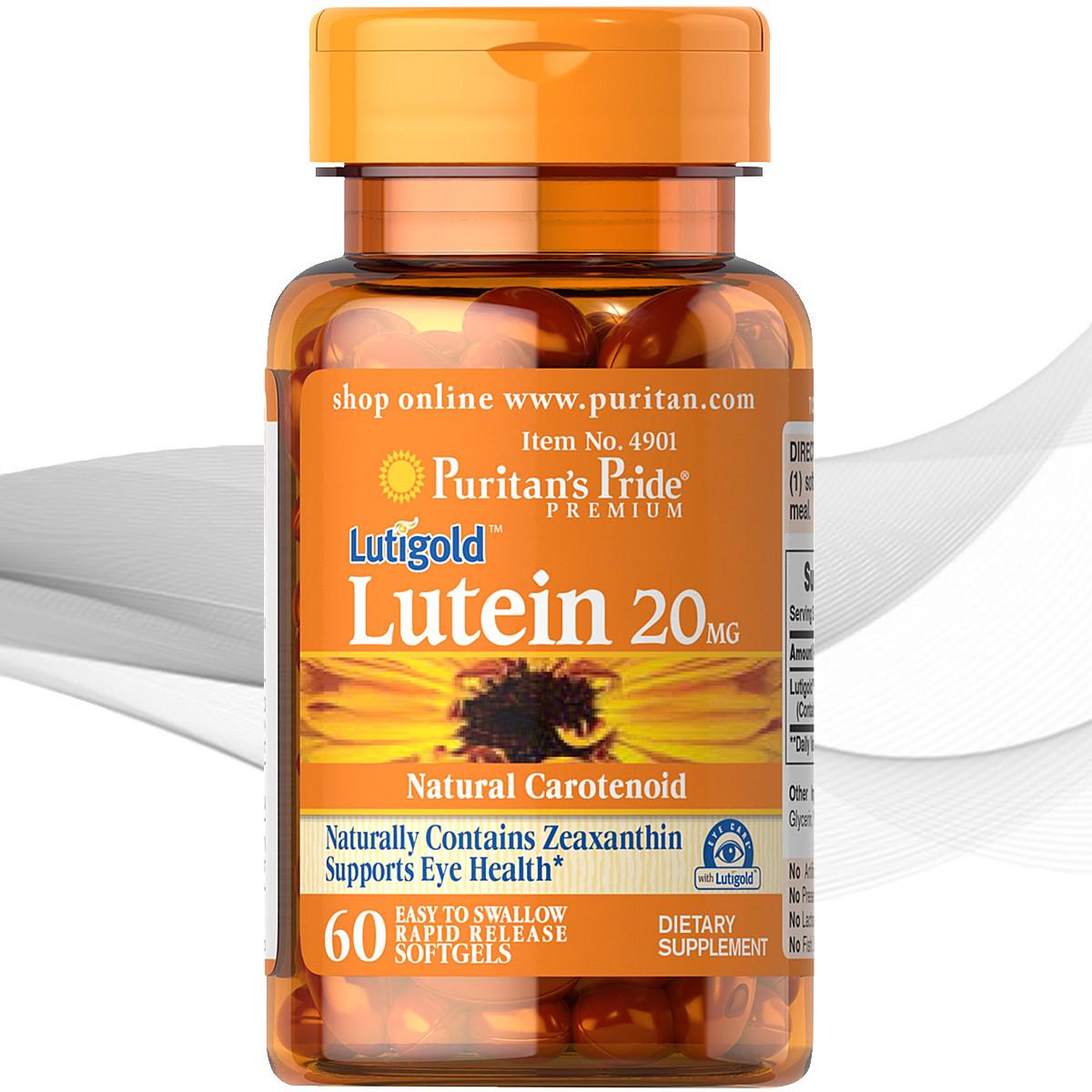 Комплекс для профілактики зору Puritan's Pride Lutigold Lutein 20 мг 60 Softgels