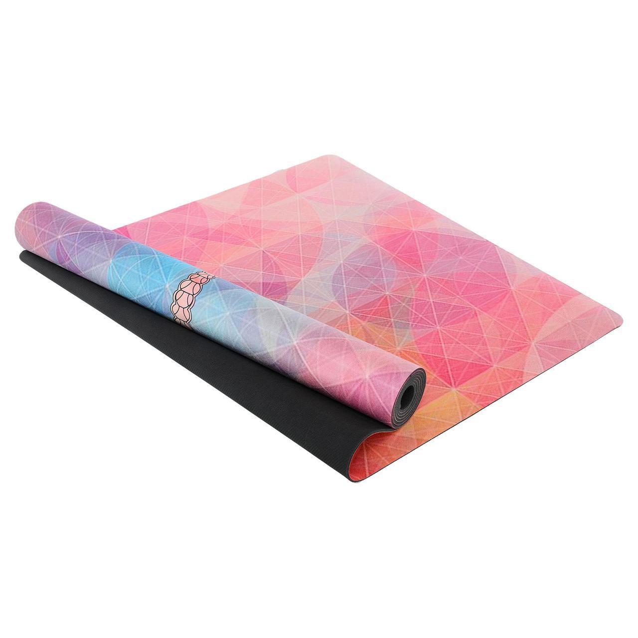 Коврик для йоги Record FI-5662-65 замшевый каучуковый двухслойный 3 мм (2532856131)