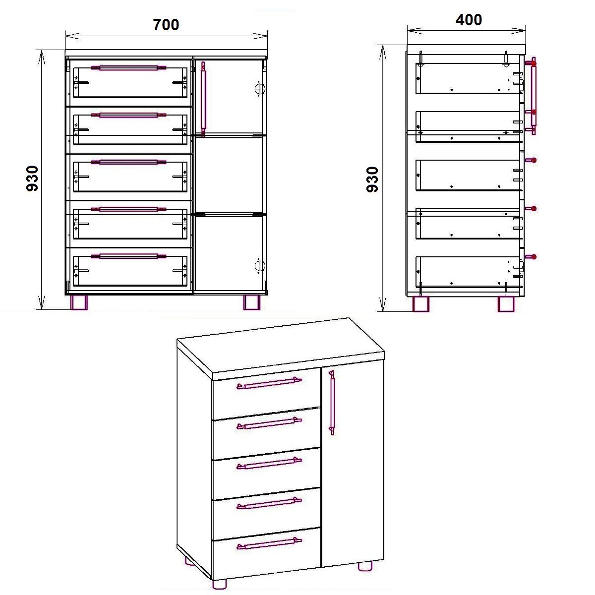Комод для спальни с выдвижными ящиками Компанит МГ-2 Тумба-1 70х40х93 см Бук (2069445) - фото 2 Комод для спальни с выдвижными ящиками Компанит МГ-2 Тумба-1 70х40х93 см Бук (2069445) - фото 2