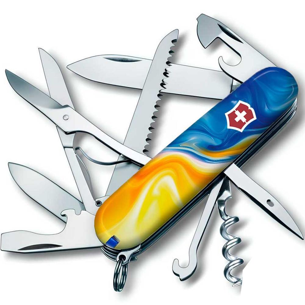 Туристический нож швейцарский Victorinox Huntsman Ukraine (1.3713.7_T3250pw)