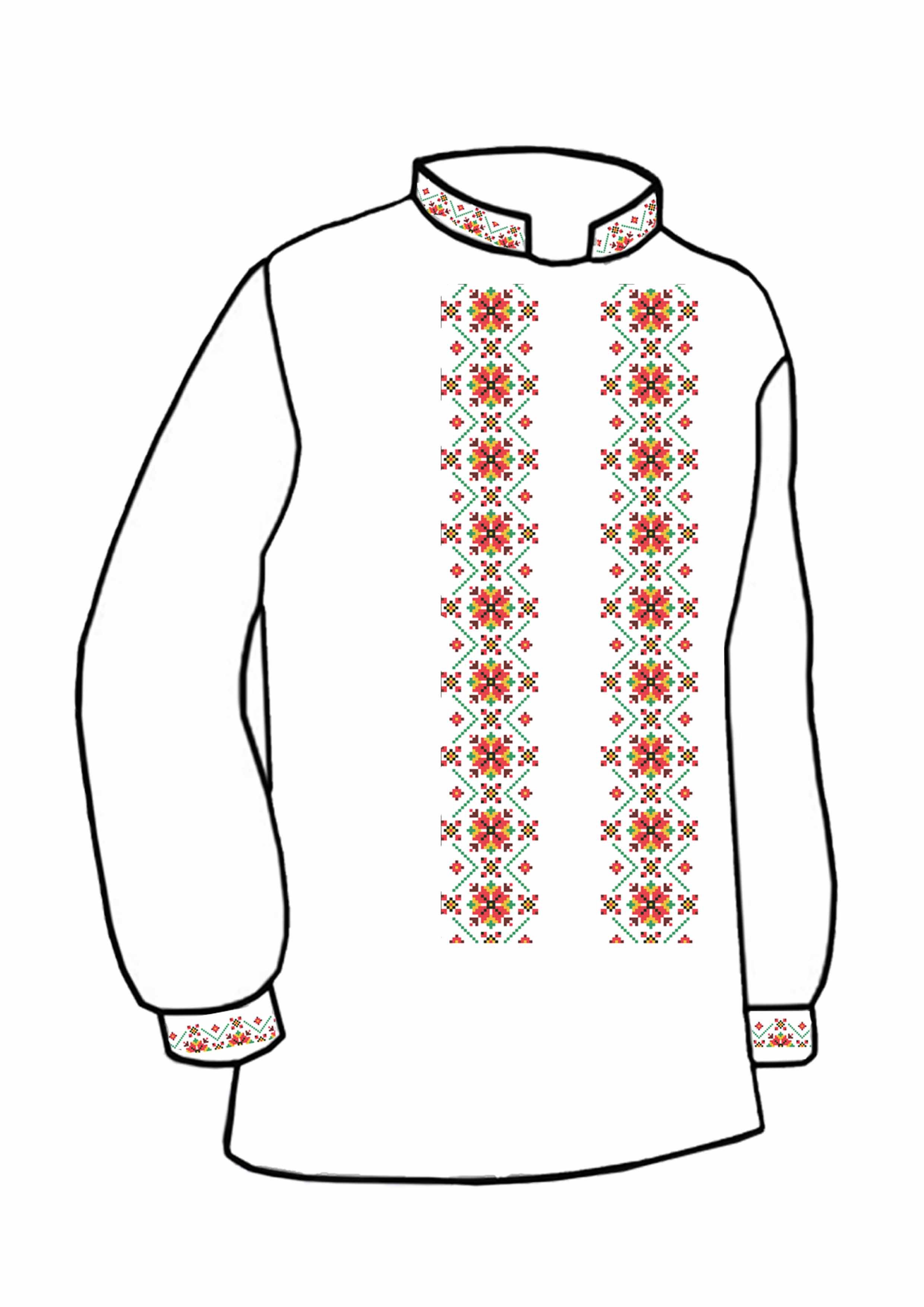 Заготовка для вишивки нитками або бісером сорочка СЧ-39 домоткане полотно