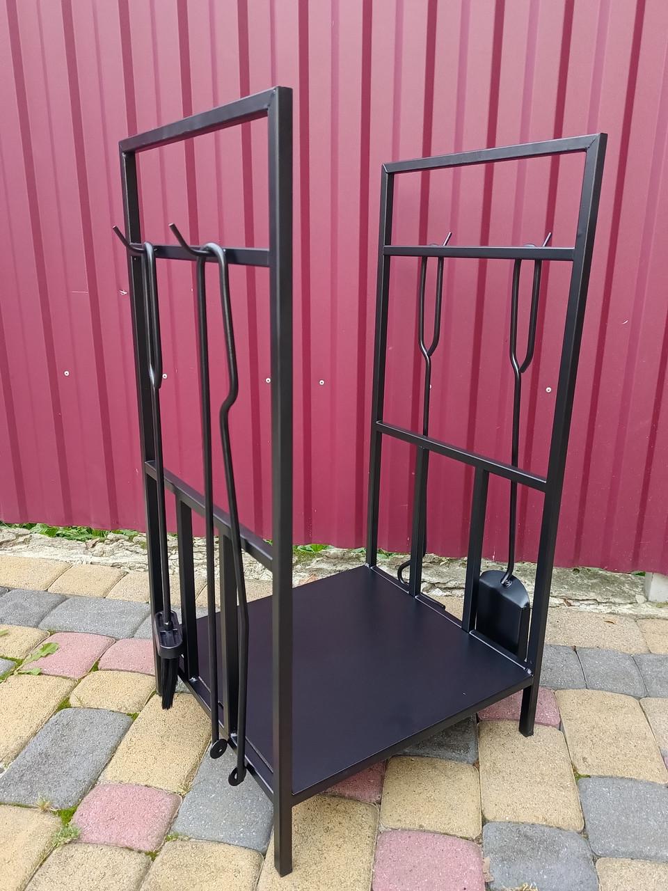 Набор для камина Loft кованый №9 с дровницей Черный (Набір №9 К-012 ЛОФТ) - фото 4 Набор для камина Loft кованый №9 с дровницей Черный (Набір №9 К-012 ЛОФТ) - фото 4