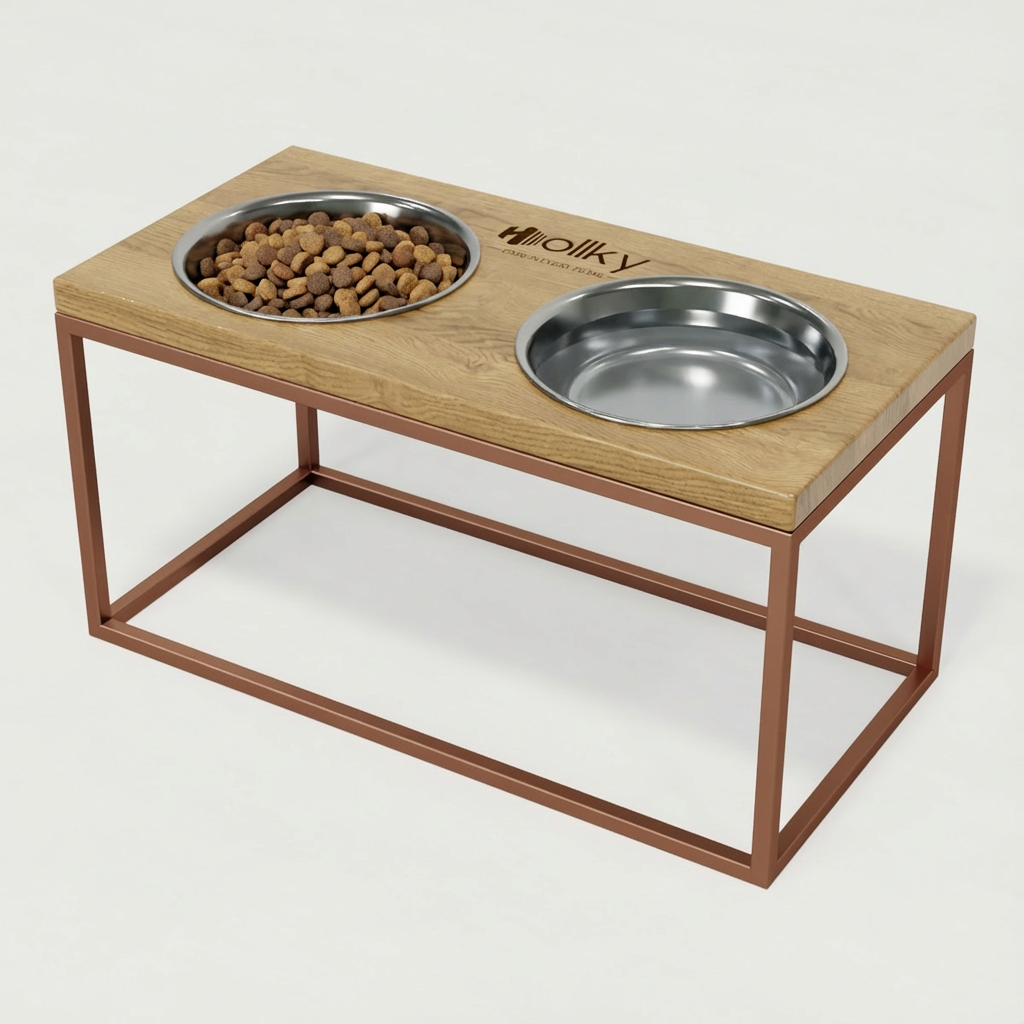 Миски на подставке для средних и больших собак Hollky Base L 2х0,95 л (BL-422120-GLNT)