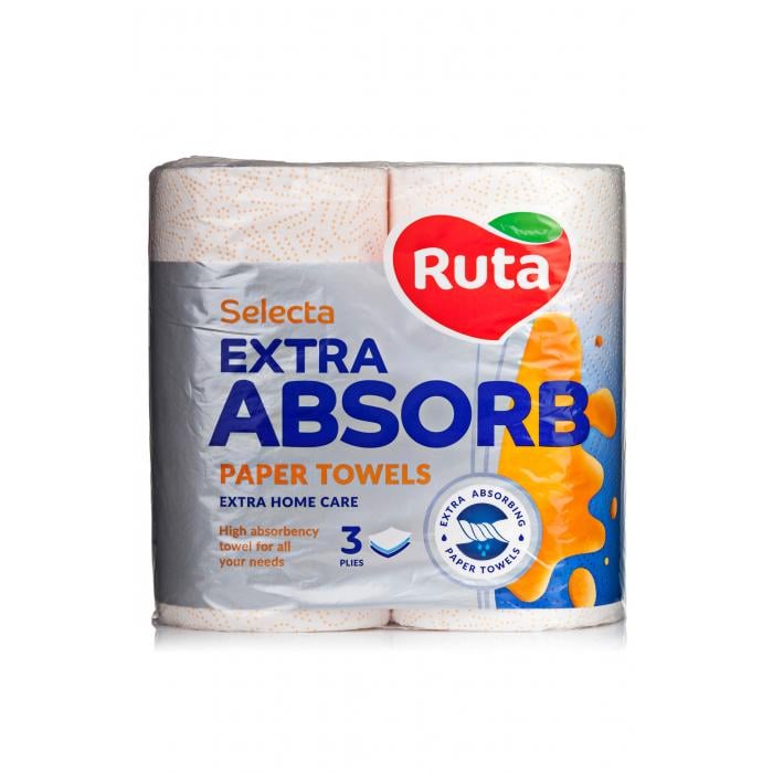 Рушники паперові тришарові Ruta Extra Absorb 2 рулони