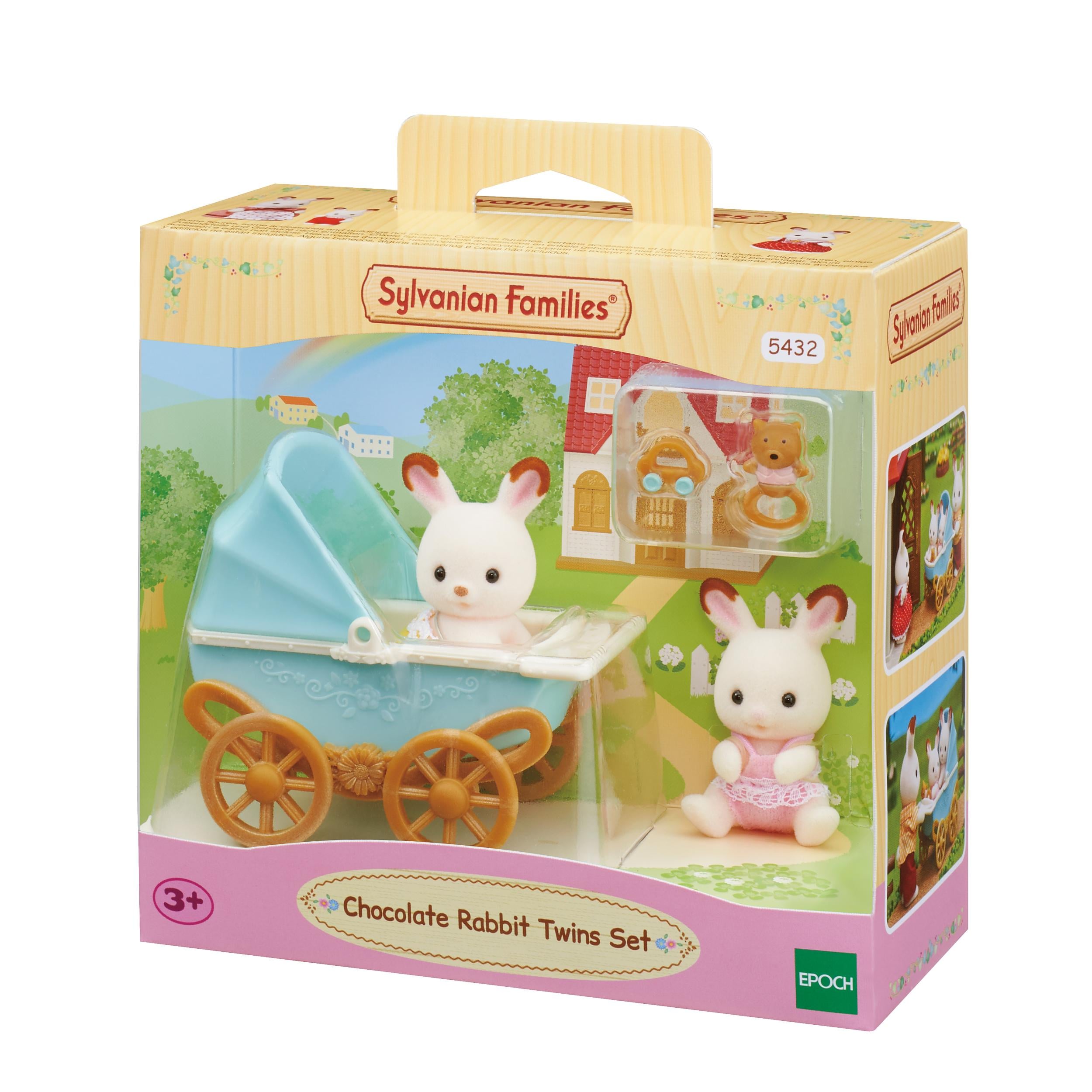 Игровой набор Sylvanian Families Шоколадные кролики-двойняшки с коляской (5432)