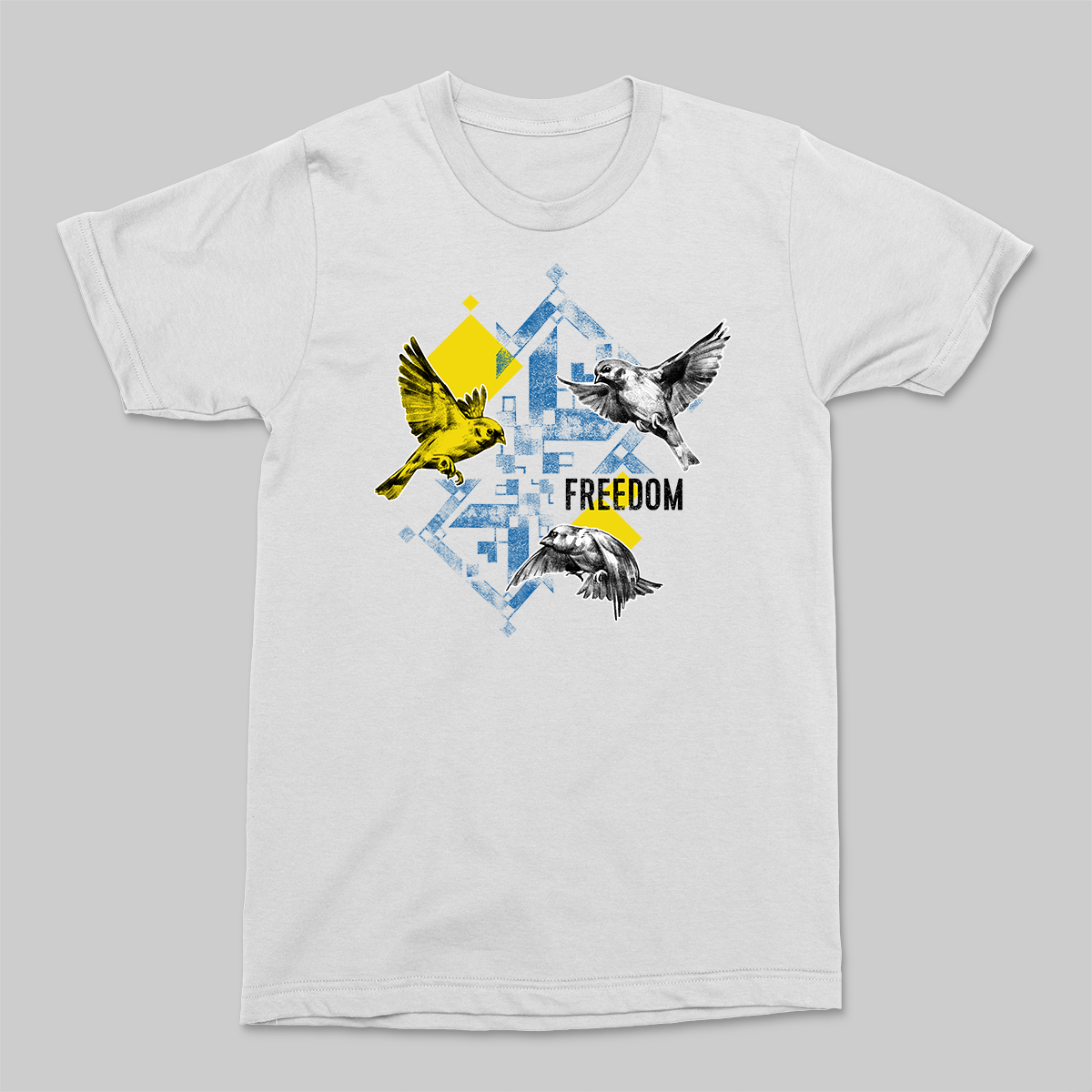 Футболка патриотическая унисекс Ufree "FREEDOM" L Белый (20048-1 -L)