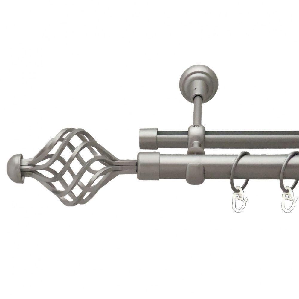 Карниз Orvit Арезо двухрядный гладкий 240 см Сатин (6452708)