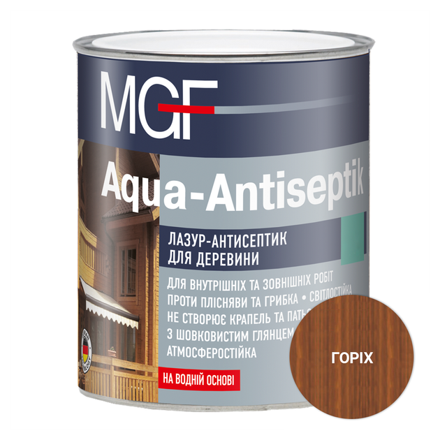 Лазур-антисептик MGF Aqua-Antiseptik 0,75 л Горіх (13044)