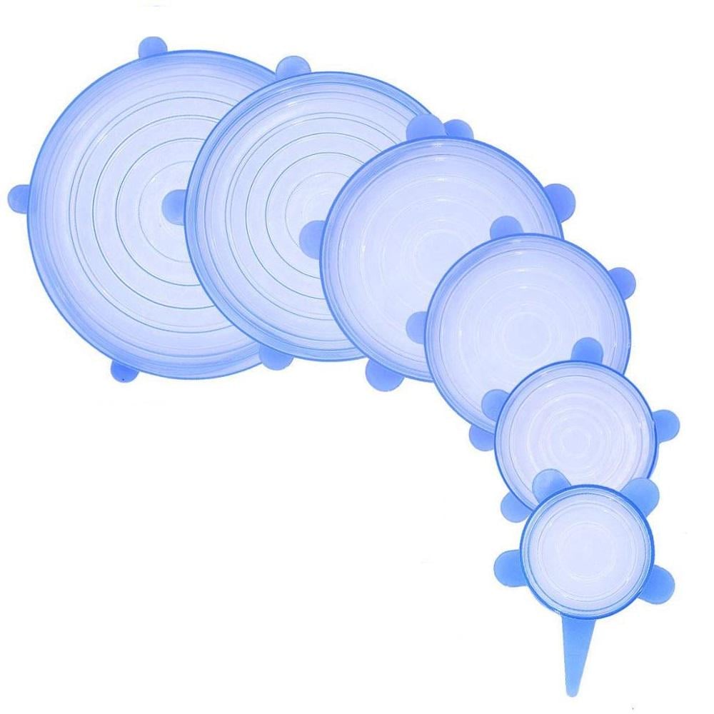 Набор силиконовых крышек для посуды 6 шт. Blue - фото 1