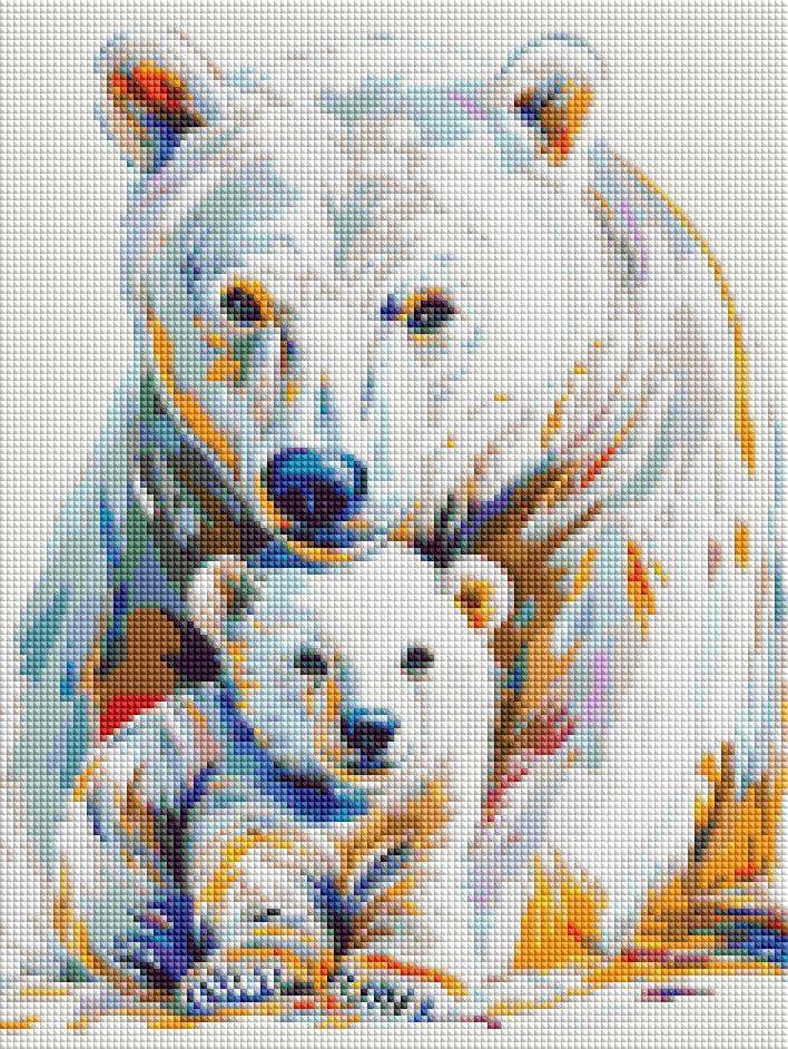 Алмазна мозаїка Brushme Білі ведмеді 30x40 см (DRBS1251) Алмазна мозаїка Brushme Білі ведмеді 30x40 см (DRBS1251)
