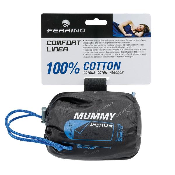 Вкладыш для спального мешка Ferrino Liner Comfort Light Mummy Blue - фото 2 Вкладыш для спального мешка Ferrino Liner Comfort Light Mummy Blue - фото 2