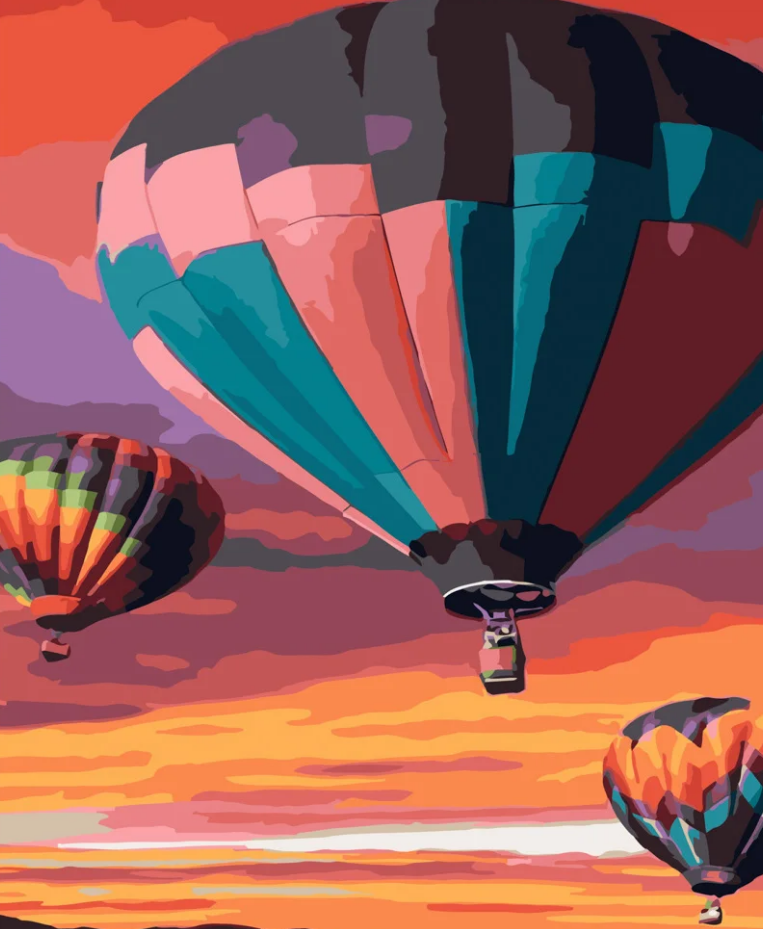 Картина по номерам Strateg Воздушные шары над землей 40x50 см (GS440)