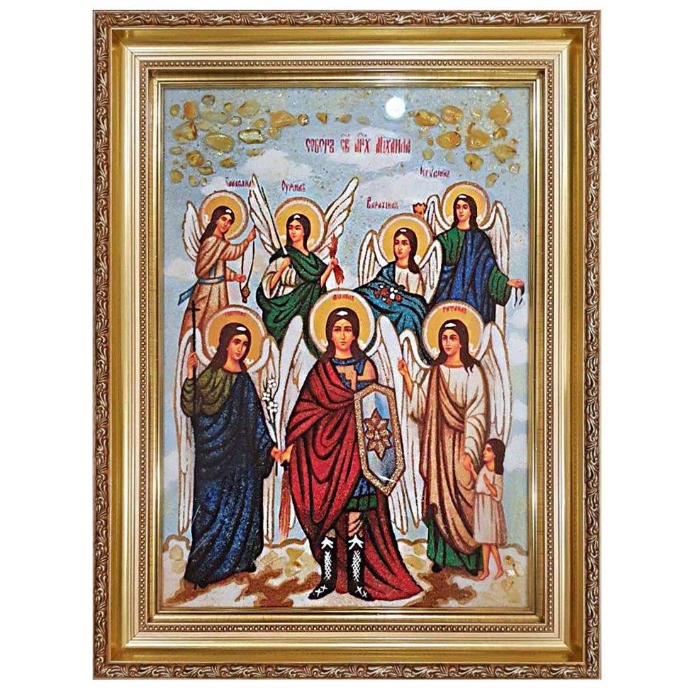 Икона Собор Святого Архангела Михаила янтарная 30х40 см (А0011-30х40)