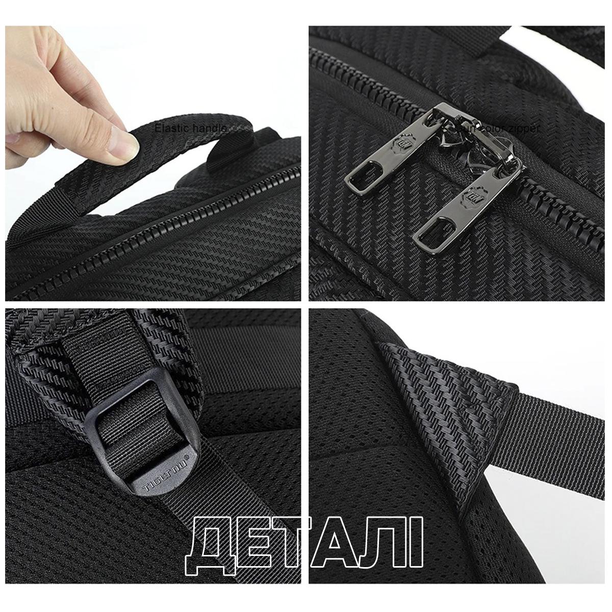 Міський рюкзак для ноутбука Tigernu T-B3899 15,6" з USB 21 л Чорний під карбон (TGN-T-B3899-5039) - фото 10 Міський рюкзак для ноутбука Tigernu T-B3899 15,6" з USB 21 л Чорний під карбон (TGN-T-B3899-5039) - фото 10