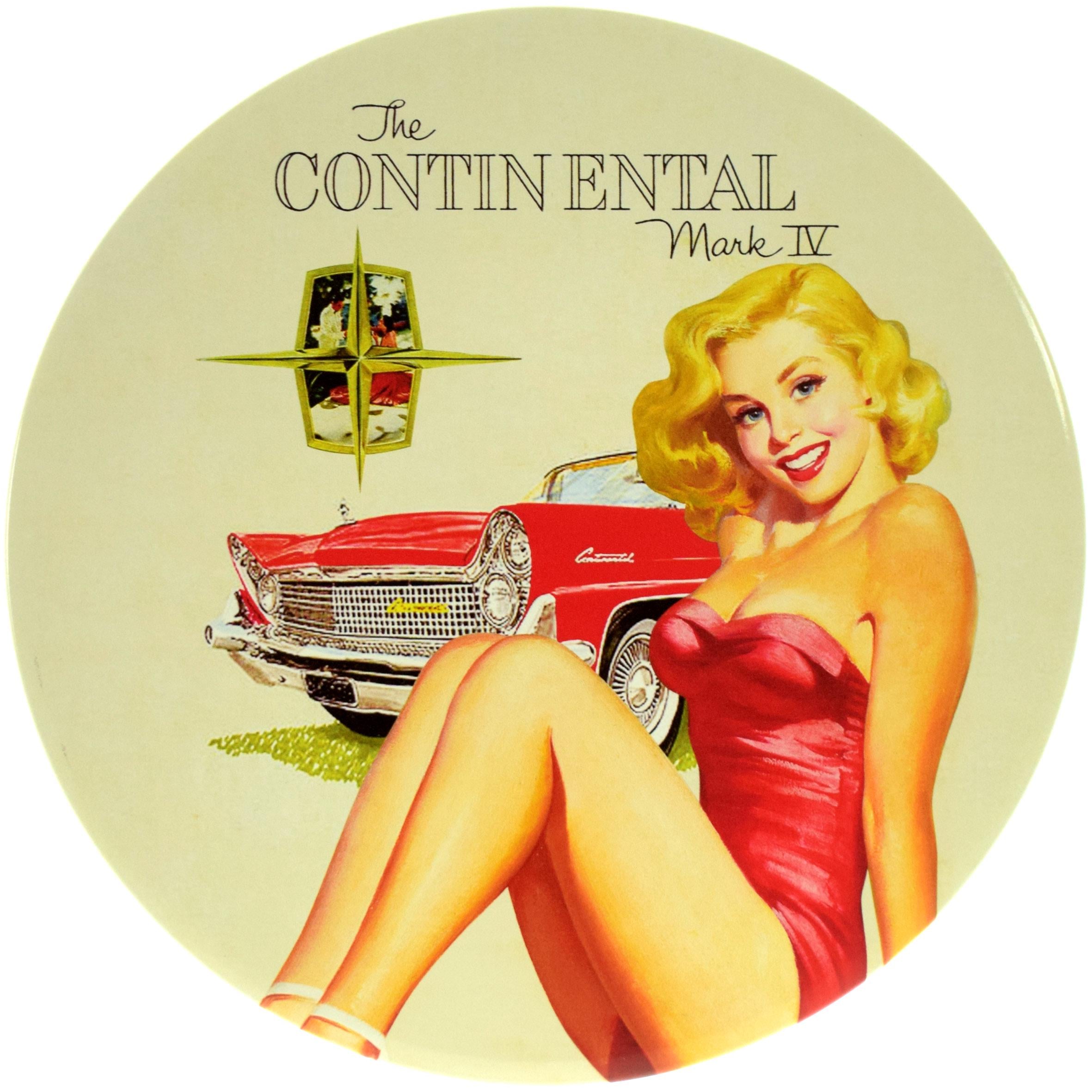 Табличка металева "Lincoln Continental Pin Up" 30 см (ms-104156)