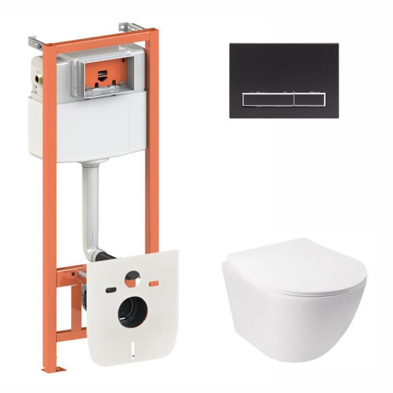 Инсталляция 3в1 Qtap Nest QT0133M425 с панелью смыва линейной QT0111M08V1091MB и унитазом с сиденьем Jay QT07335176W (30344629) Инсталляция 3в1 Qtap Nest QT0133M425 с панелью смыва линейной QT0111M08V1091MB и унитазом с сиденьем Jay QT07335176W (30344629)