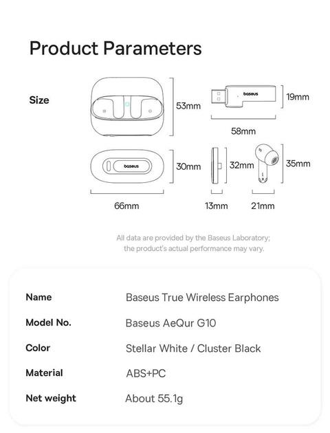 Наушники Baseus Bowie AeQur G10 Bluetooth 5.3/2.4Гц /PS5/PS4/ПК/Switch White - фото 3