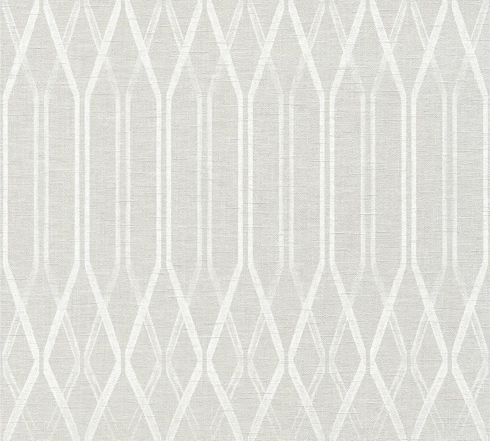 Обои виниловые на флизелиновой основе A.S.Creation Linen Style 36632-1 Серый/Белый