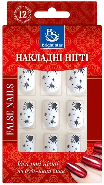 Накладные ногти Bright Star с рисунком в упаковке 12 шт. (LRN-756-09)