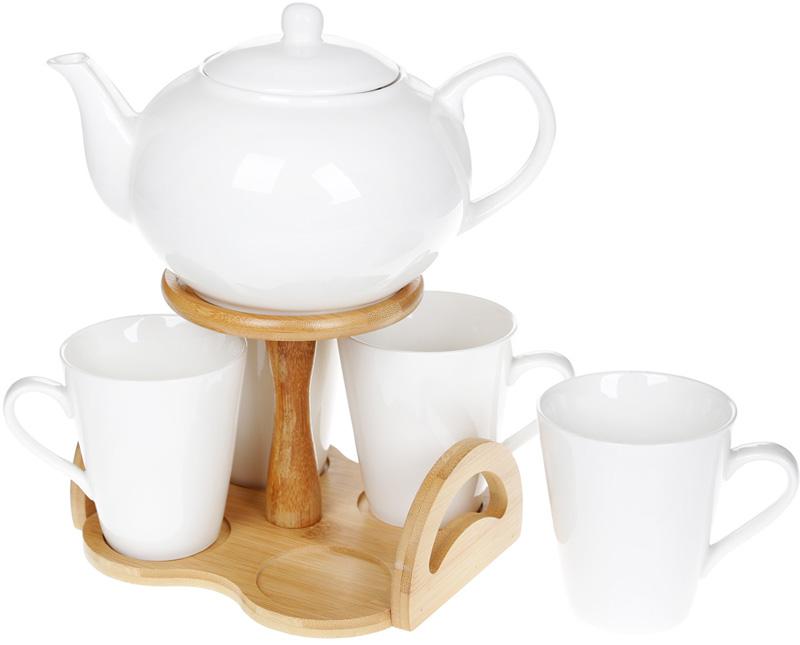 Чайный набор Nouvelle Home Глянец заварочный чайник и 4 кружки (BD-375-385)