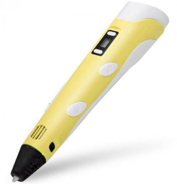 Ручка 3D для рисования Pen 2 и пластик с трафаретами 50 м Желтый - фото 2 Ручка 3D для рисования Pen 2 и пластик с трафаретами 50 м Желтый - фото 2