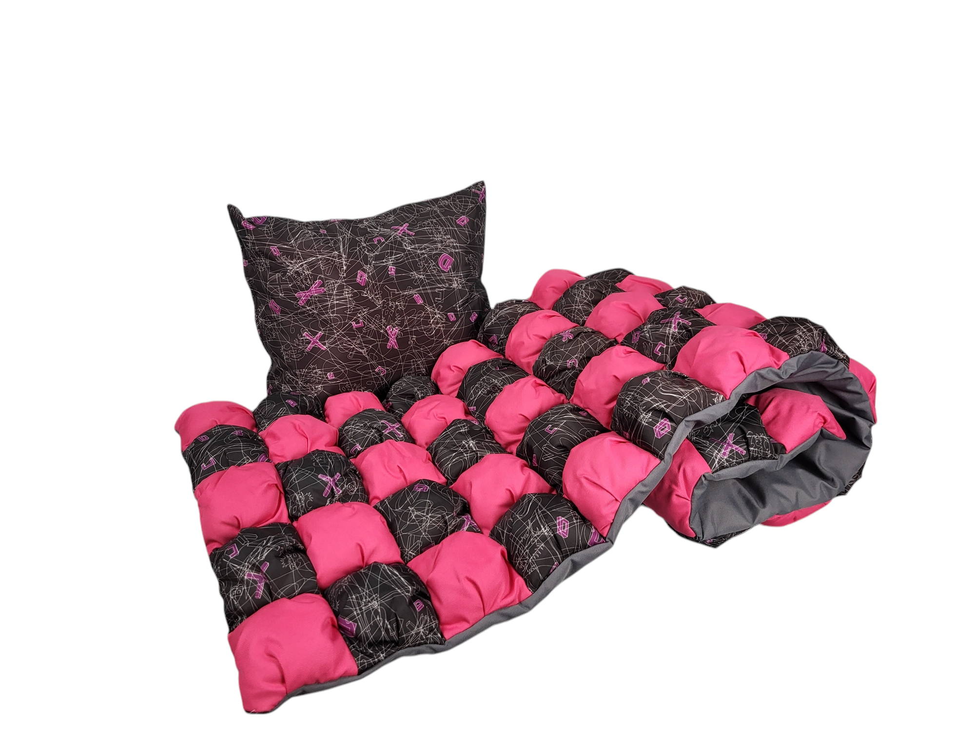 Подушка на підвіконня з Oxford 150х60 см Рожево-чорний (1453) - фото 3 Подушка на підвіконня з Oxford 150х60 см Рожево-чорний (1453) - фото 3