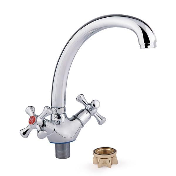 Смеситель для кухни с поворотным изливом двухвентильный WAL LEO7-B427 на гайке (2493752889) Смеситель для кухни с поворотным изливом двухвентильный WAL LEO7-B427 на гайке (2493752889)