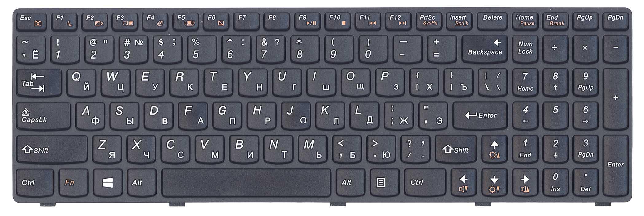 Клавиатура для ноутбука Lenovo IdeaPad G500/G700 Black Frame Black