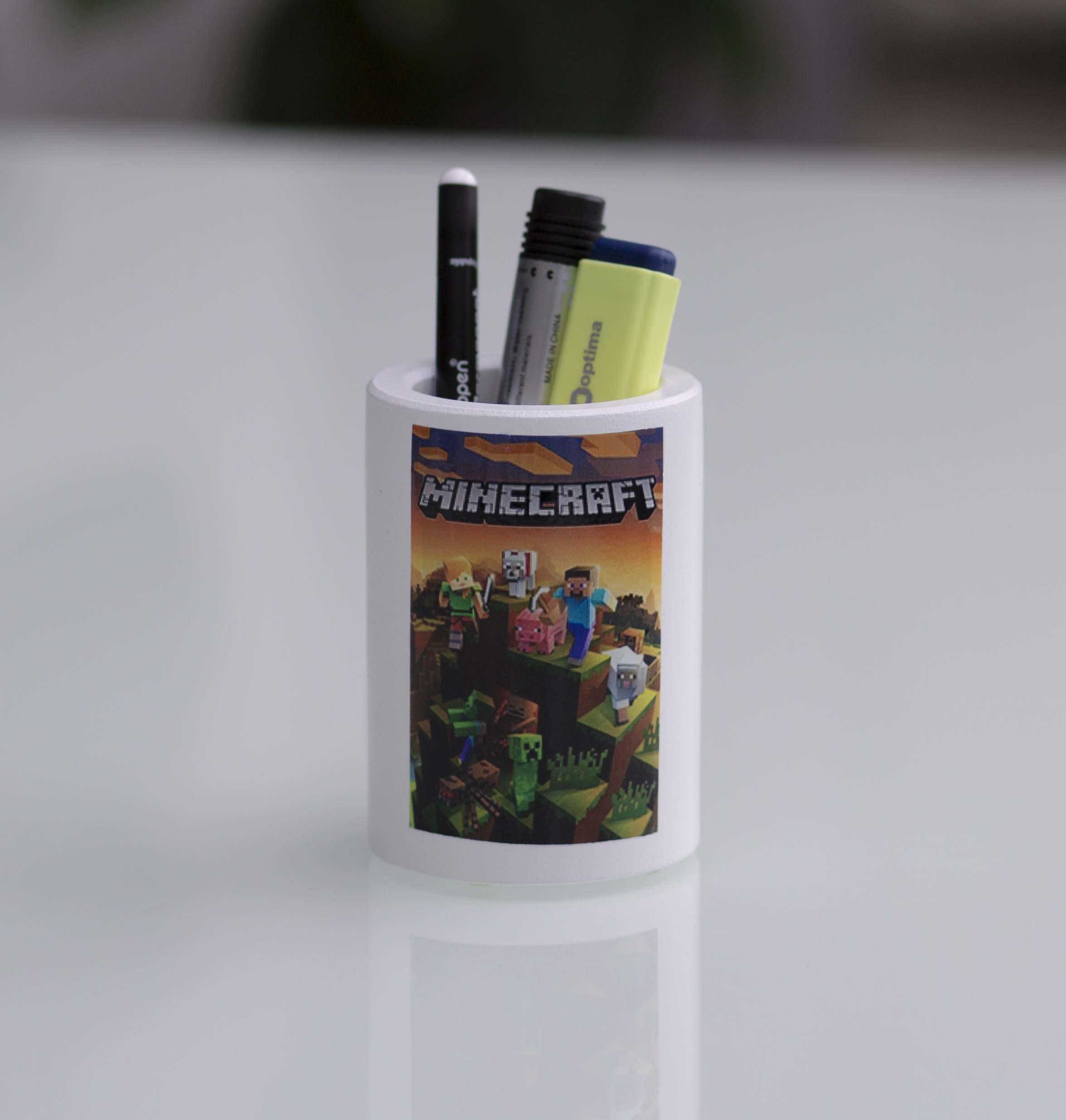 Підставка-органайзер для канцелярії CUTE Elongate Minecraft 2 (Cute Cup-1 White-EL Minecraft 2)